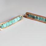 Turquoise Gold Matchstick Earrings