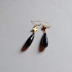 Gold Cross and Onyx Drop Earrings Gold Cross and Onyx Drop Earrings