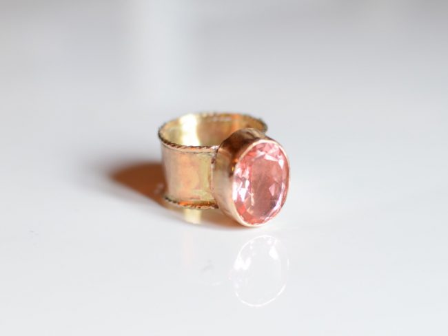 Quartz Morganite Statement Ring