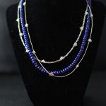 Lapis Lazuli and Sterling Silver Tri-Strand Star Necklace