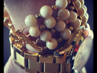 Four-Strand Bone Coloured Cuff