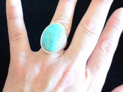 Turquoise and Sterling Statement Ring