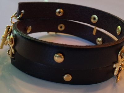 Leather Ankh Wrap Bracelet