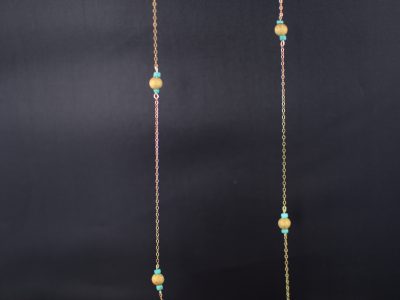Turqouise and Stardust, Gold Fill Barrel Necklace