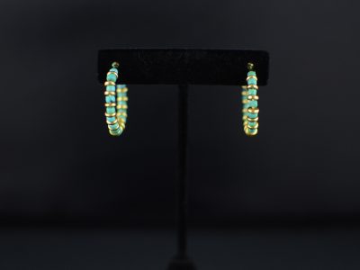 Turqouise and Gold-Fill Hoops