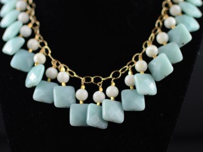 Amazonite and Opal Choker Necklace