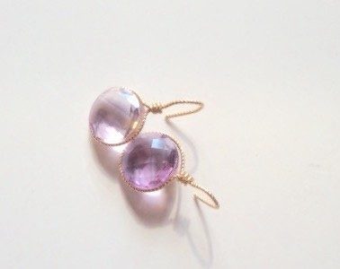 Lavender Quartz Drop Earrings
