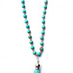 Turquoise Dyed Howlite and Carol Payer Necklace
