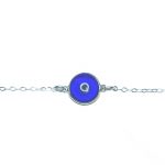 Evil Eye Anklet in Sterling Silver