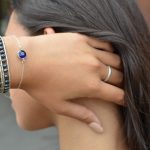 Evil Eye Anklet in Sterling Silver