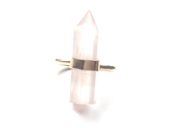 Single Point Rose Quartz Ring